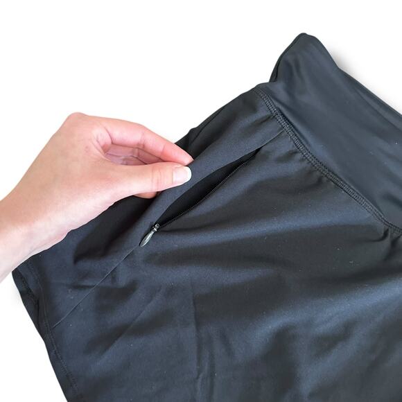 Title Nine Black Active Swim Skort XL with Built-In Brief & Zip Pocket - Picture 5 of 7